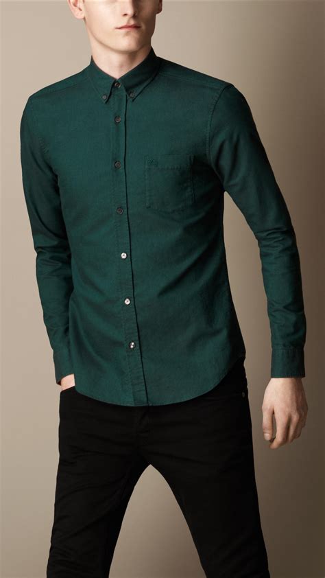 burberry green shirt men